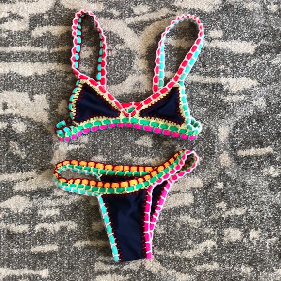 Other - ☀️LAST ONE ☀️ Multi-colored Woven Bikini Set